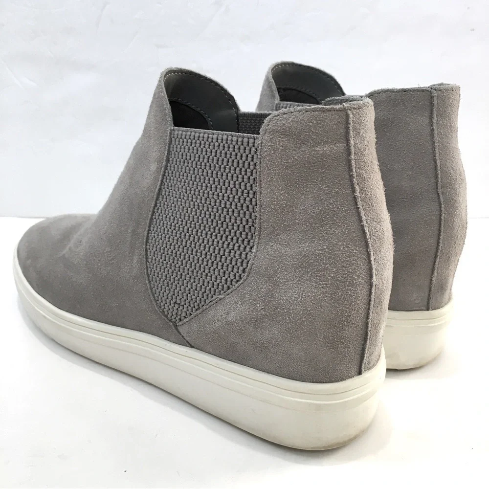 Steve Madden Sultan Gray Suede Leather slip on Chelsea platform Wedge Sneakers